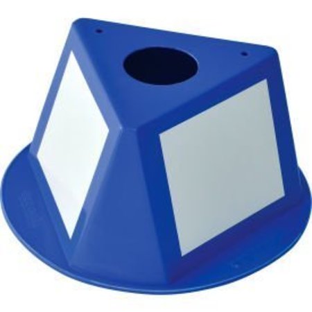 Global Equipment Inventory Control Cone W/ Dry Erase Decals, Blue Blue-DE